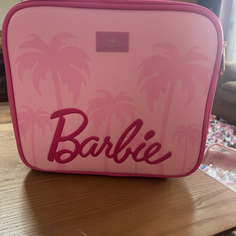Barbie Pink Cosmetic Bag with Palm Design